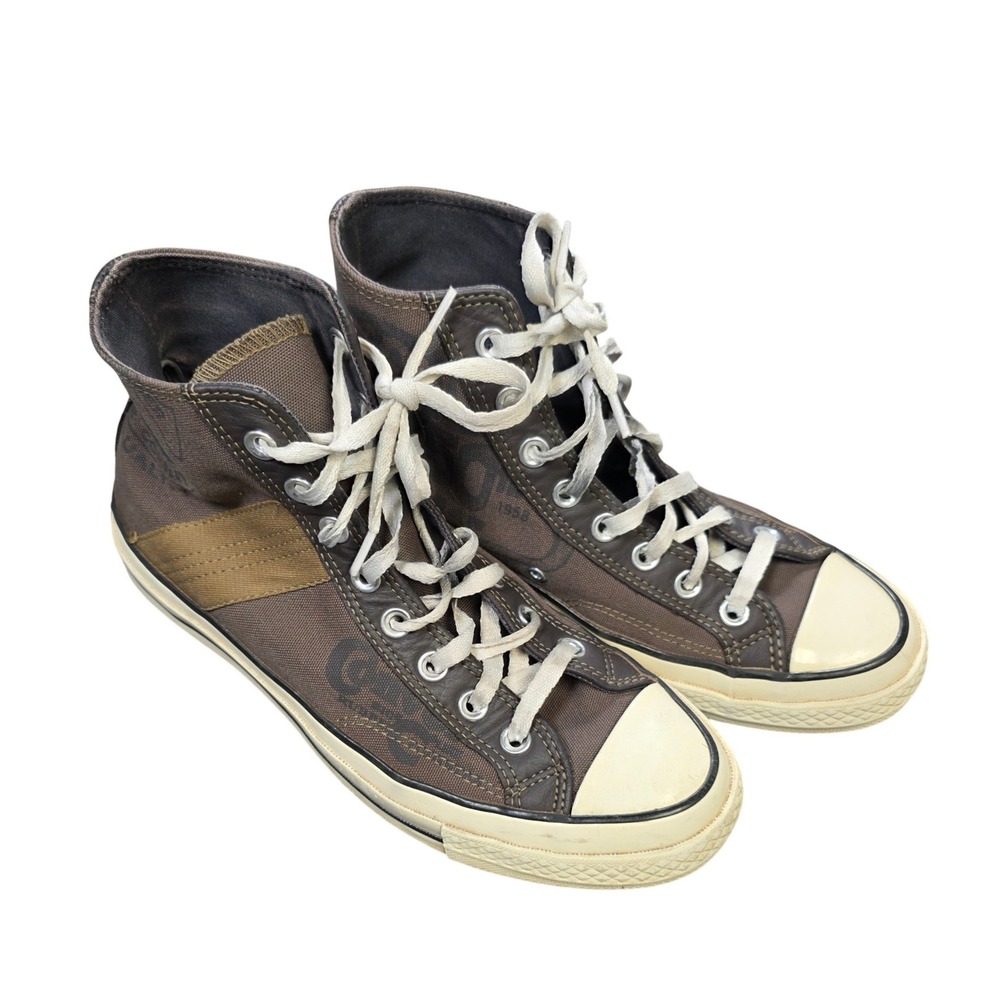 Converse Chuck 70 Leather Overlay High Sneakers Men's Size 7.5 Brown Lace Up